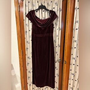 Lulus I'm Enchanted Burgundy Velvet Off-the-Shoulder Maxi Dress